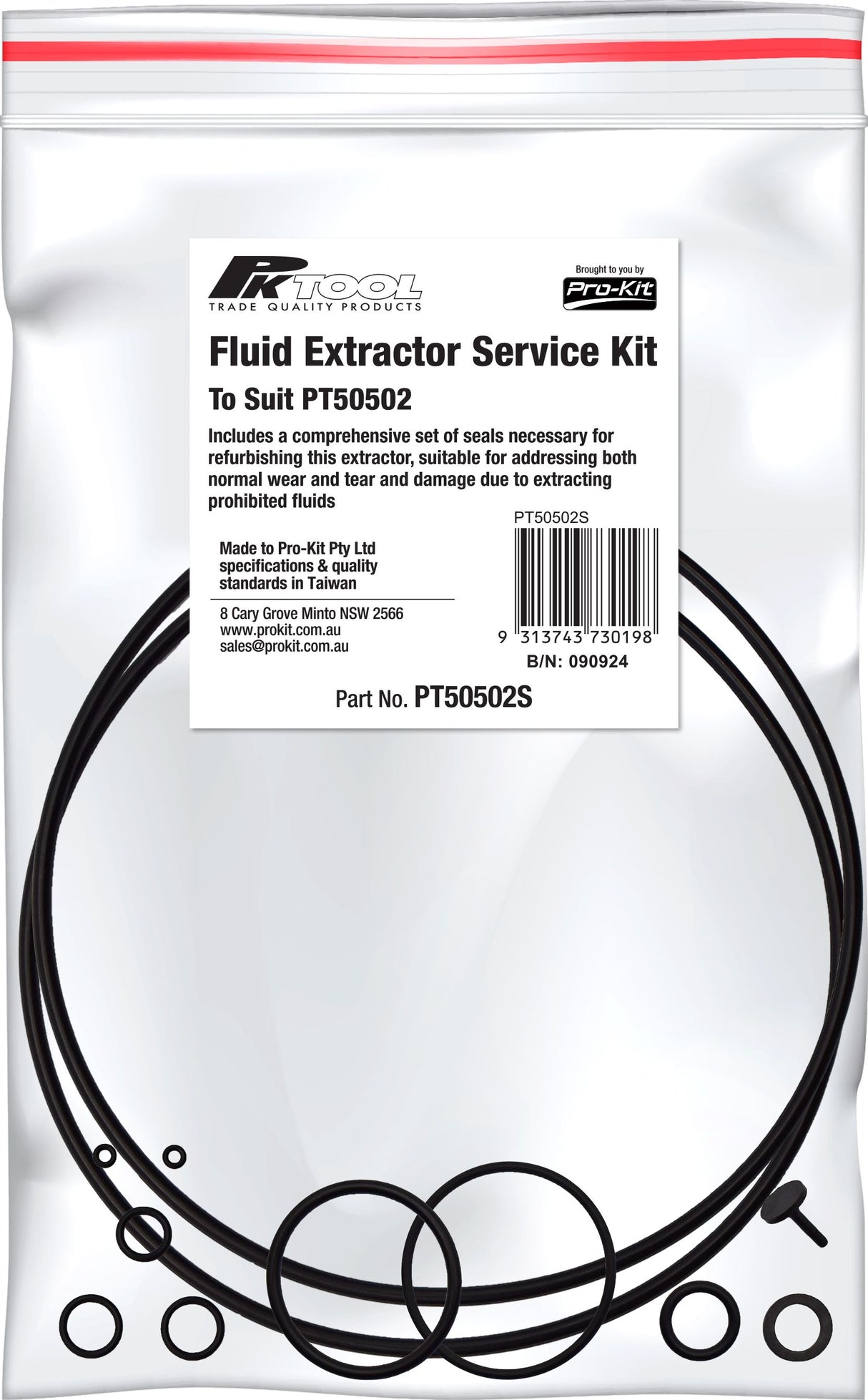 Fluid Extractor Service Kit (To Suit PT50502) - PKTool