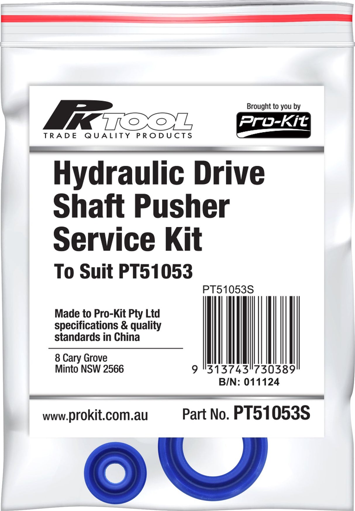 Hydraulic Drive Shaft Pusher Service Kit Fits PT51053 - PKTool | Universal Auto Spares