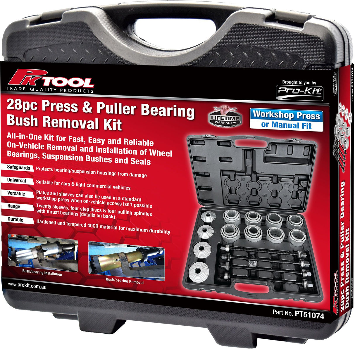 28pc Press & Puller Bearing Bush Removal Kit - PKTool | Universal Auto Spares