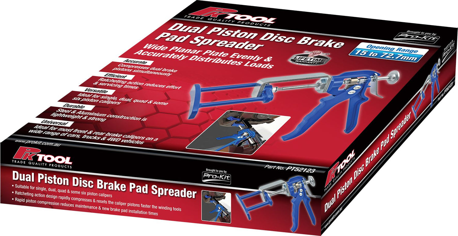 Dual Piston Disc Brake Pad Spreader Heavy-Duty Ratcheting Caliper - PKTool | Universal Auto Spares