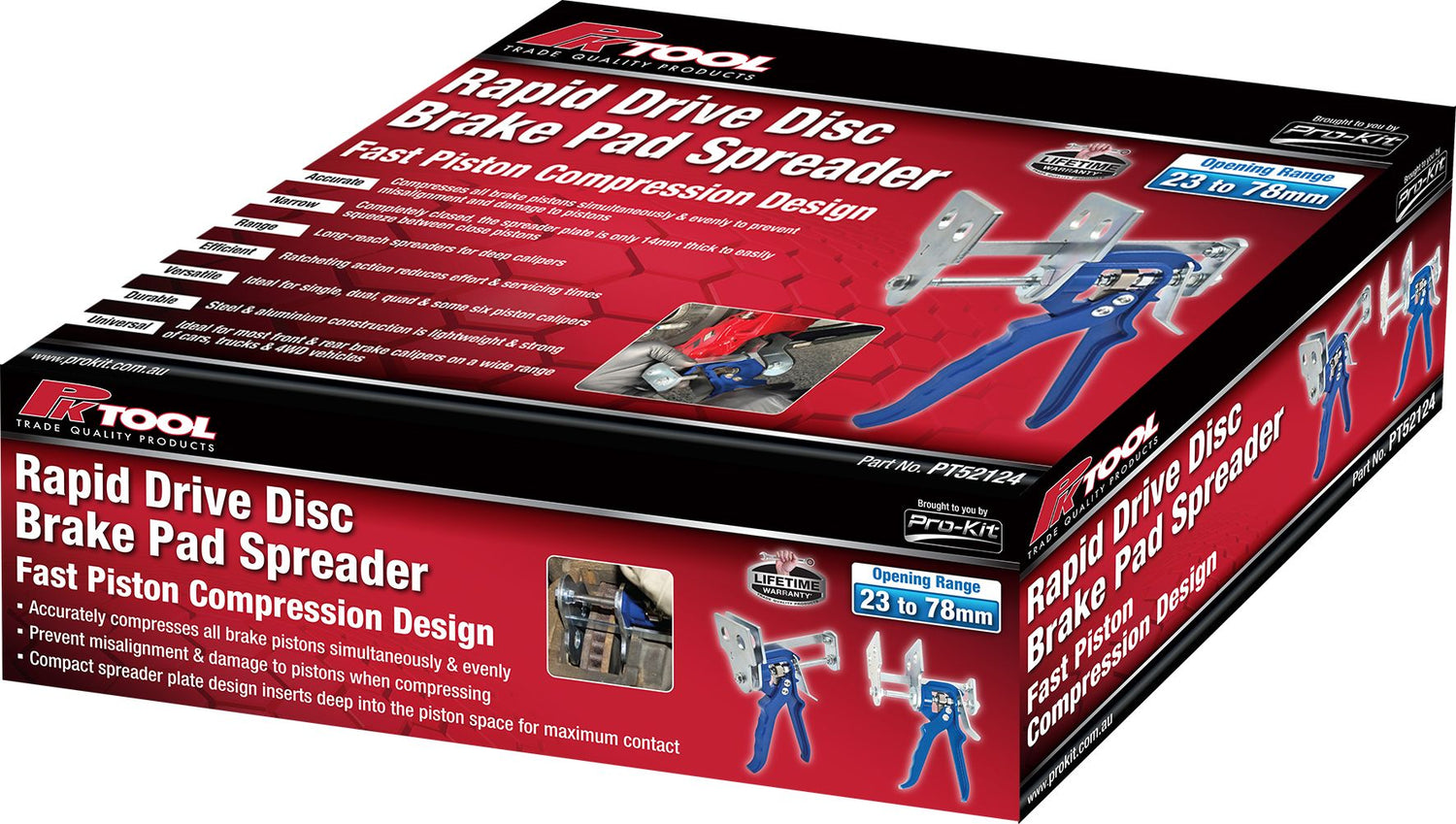 Rapid Drive Disc Brake Pad Spreader Compact Ratcheting Caliper - PKTool | Universal Auto Spares