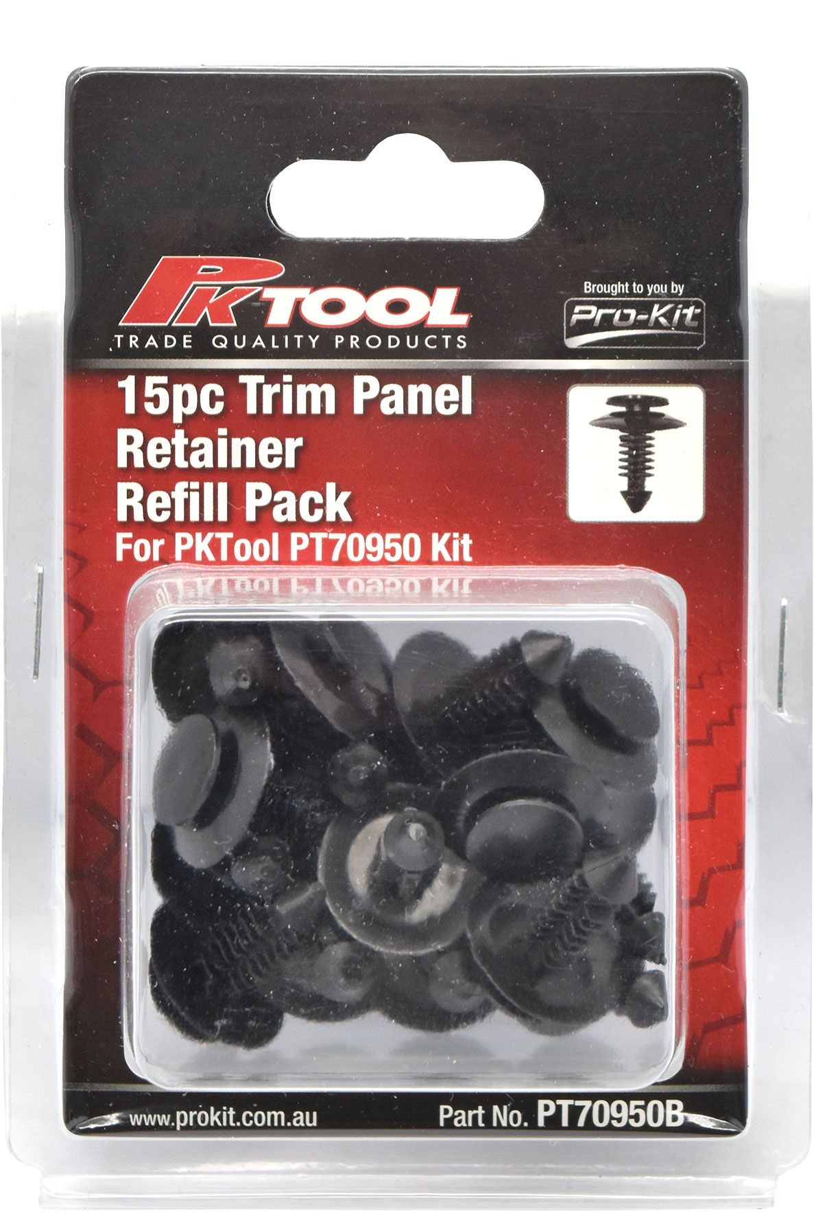 15pc Trim Clips Refill Pack Trim Panel Retainer (D161) - PKTool | Universal Auto Spares