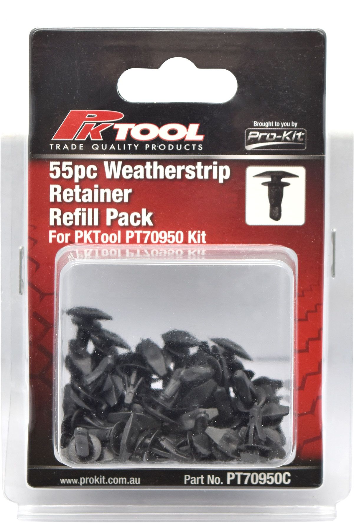 55pc Trim Clips Refill Pack Weatherstrip Retainer (F67) - PKTool | Universal Auto Spares