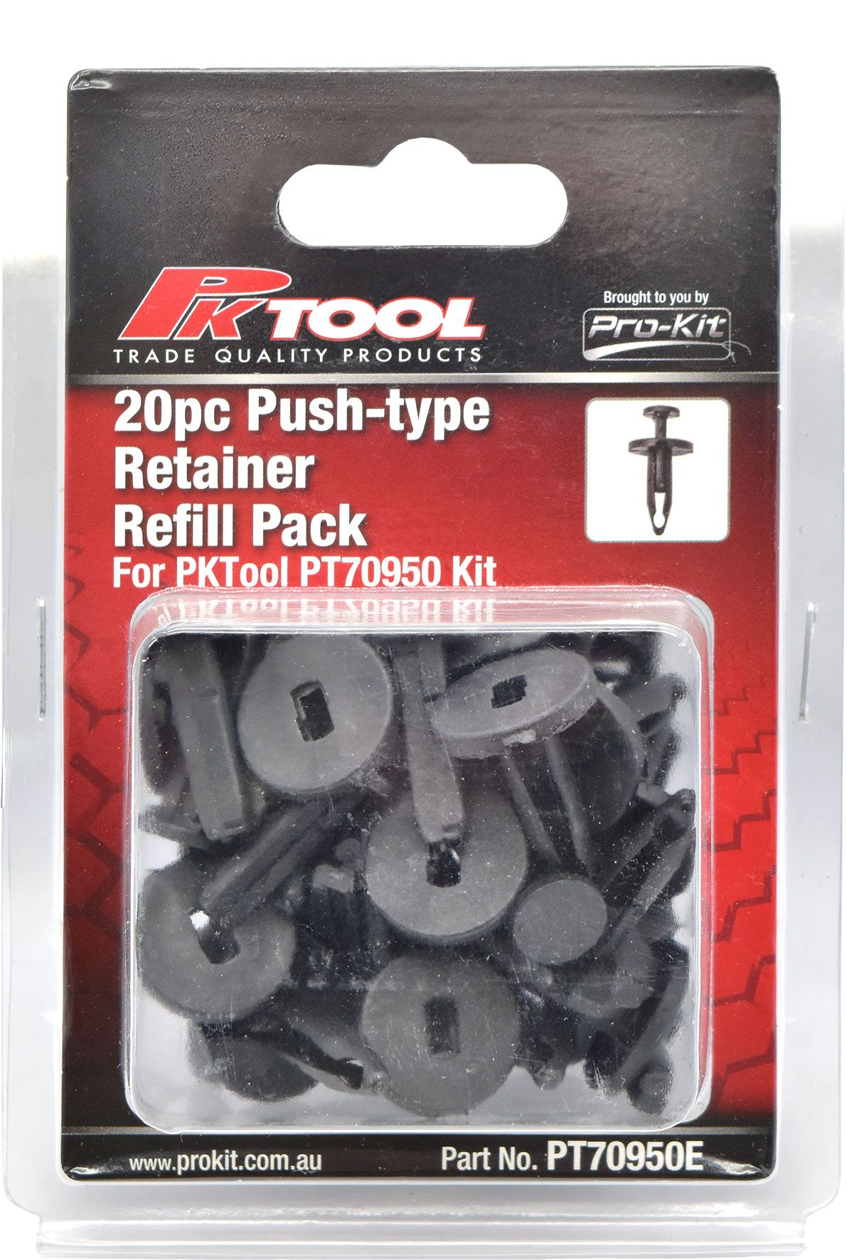 20pc Trim Clips Refill Pack Push Type Retainer (B138) - PKTool | Universal Auto Spares