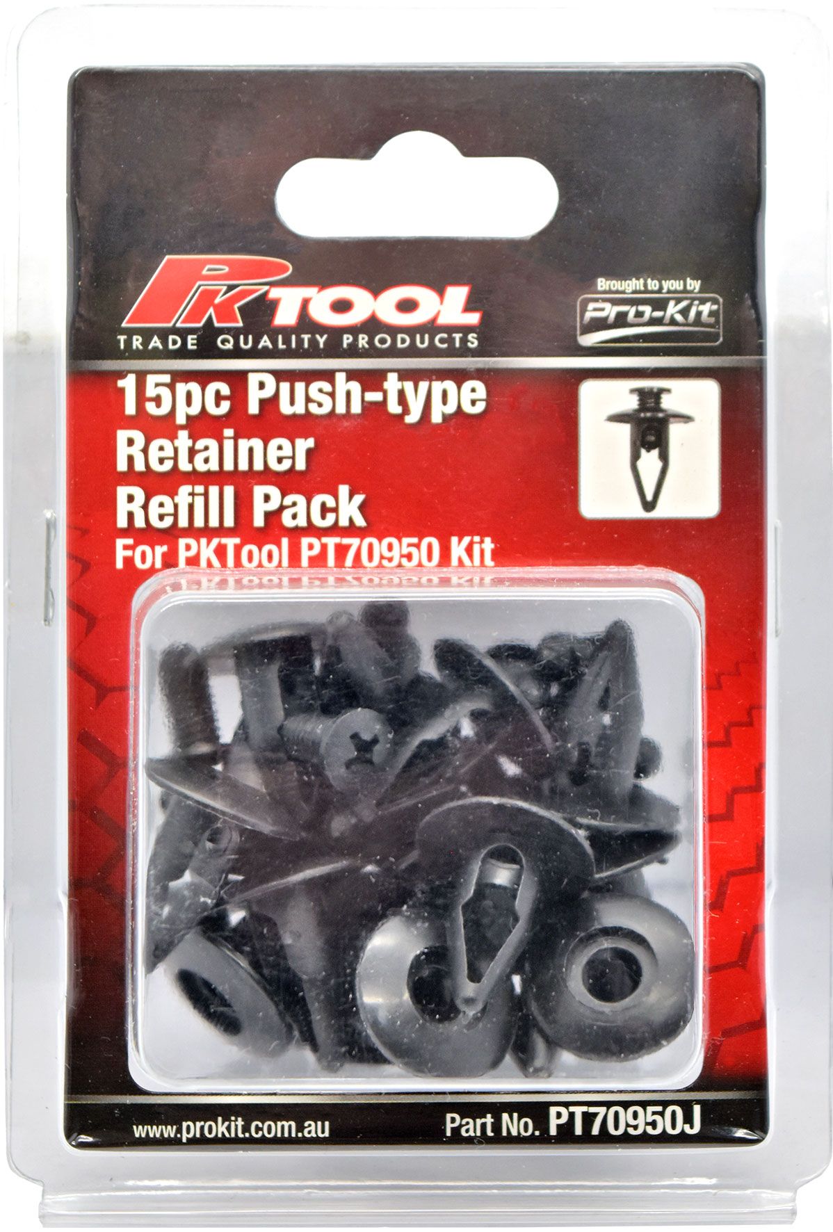 15pc Trim Clips Refill Pack Push-Type Retainer (B35) - PKTool | Universal Auto Spares