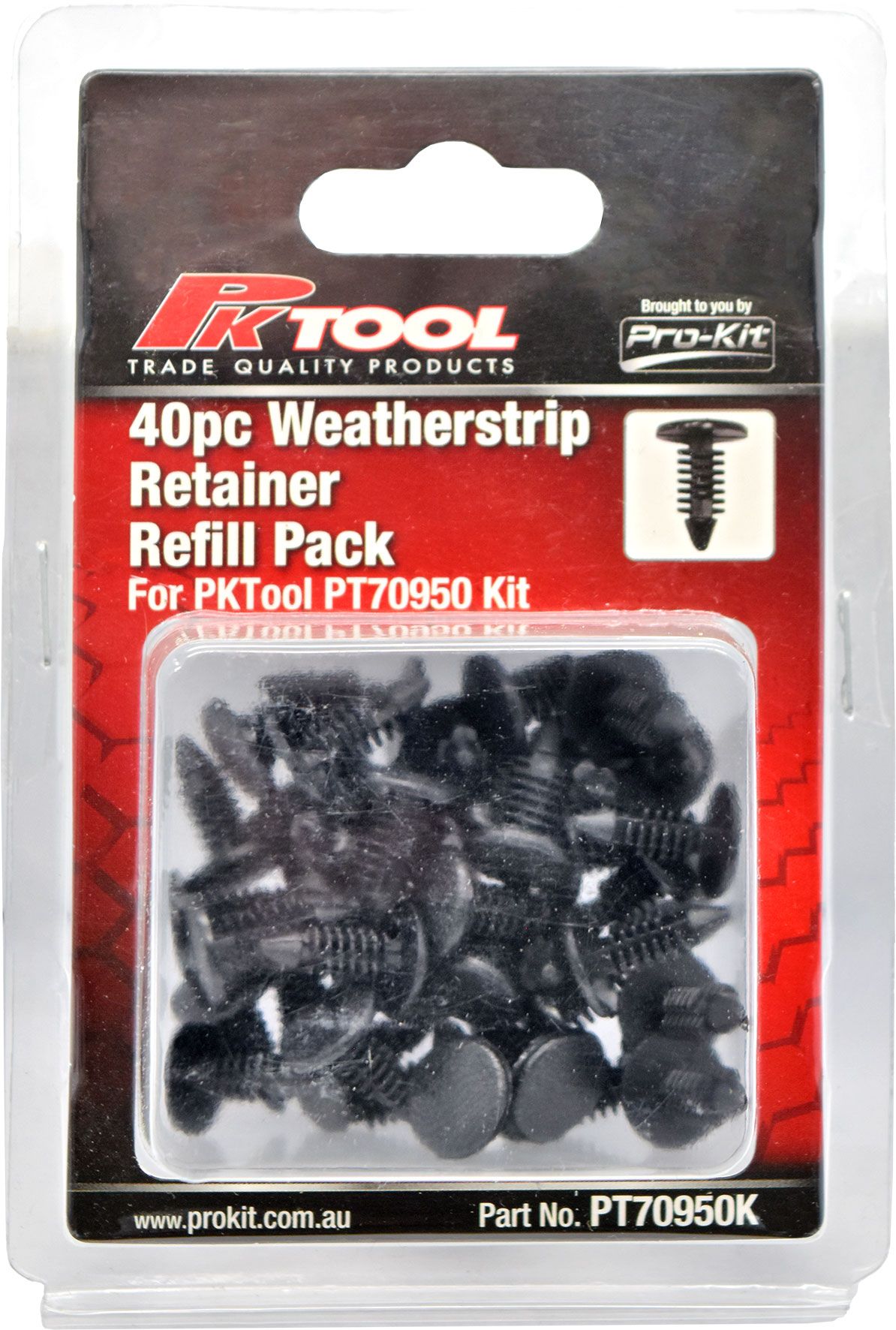 40pc Trim Clips Refill Pack Weatherstrip Retainer (A56) - PKTool | Universal Auto Spares