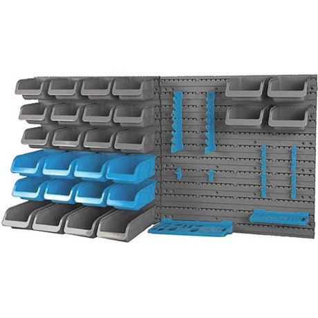 Multi Functional Hi Density Plastic Wall Mounted With 43pc Storage Bins & Tool Holders - PKTool
