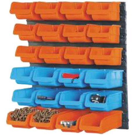 Multi Functional Hi Density Plastic Wall Mounted With 25pc Mixed Storage Bins - PKTool