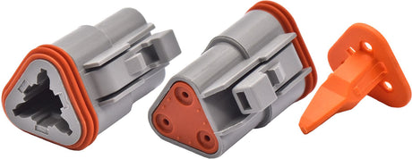 4 Piece Male Three Cavity Plug Connector & Wedgelock - PKTool | Universal Auto Spares