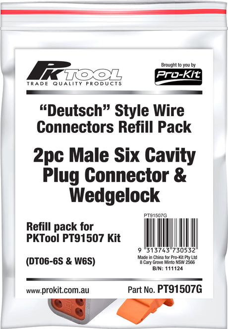 1 Piece Male Six Cavity Plug Connector & Wedgelock - PKTool | Universal Auto Spares