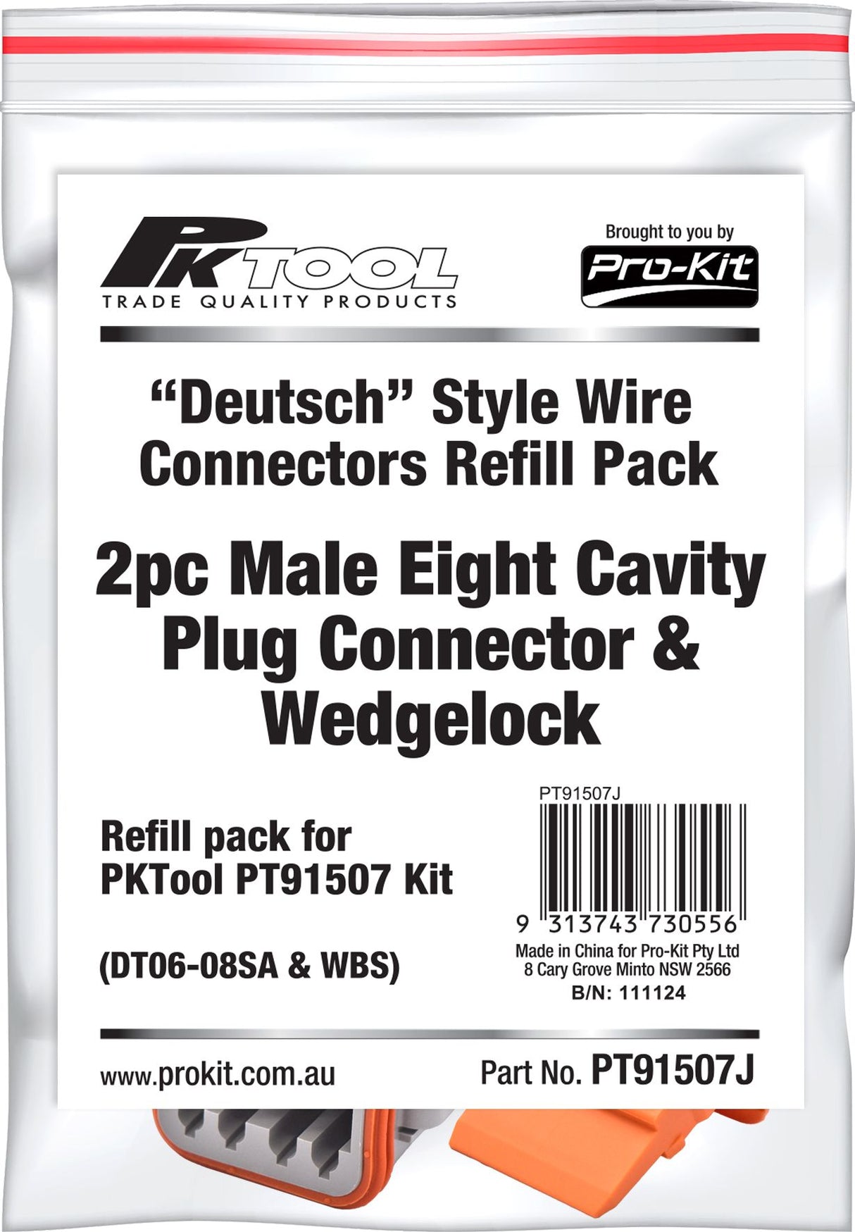 1 Piece Male Eight Cavity Plug Connector & Wedgelock - PKTool | Universal Auto Spares