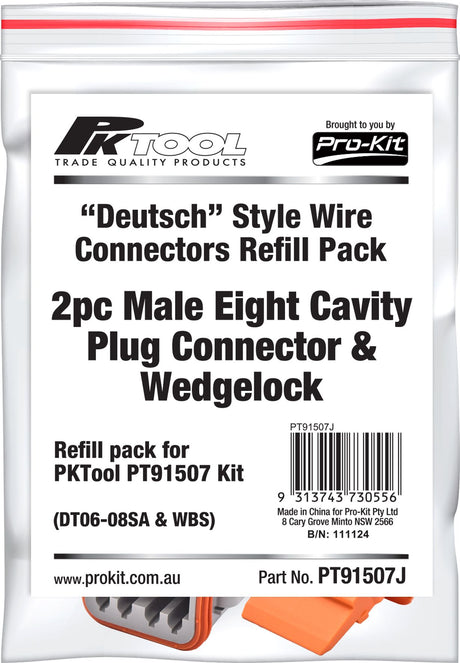1 Piece Male Eight Cavity Plug Connector & Wedgelock - PKTool | Universal Auto Spares