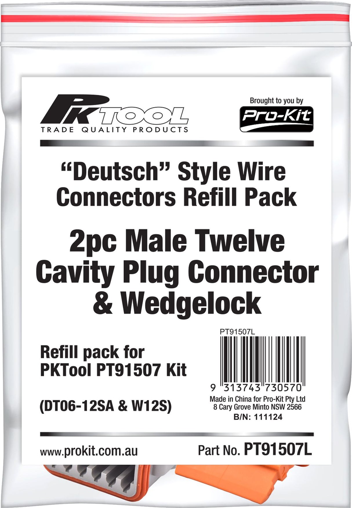 1 Piece Male Twelve Cavity Plug Connector & Wedgelock - PKTool | Universal Auto Spares