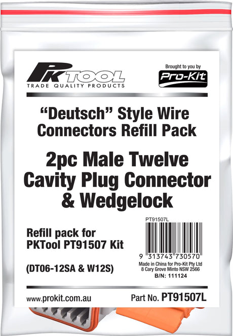1 Piece Male Twelve Cavity Plug Connector & Wedgelock - PKTool | Universal Auto Spares