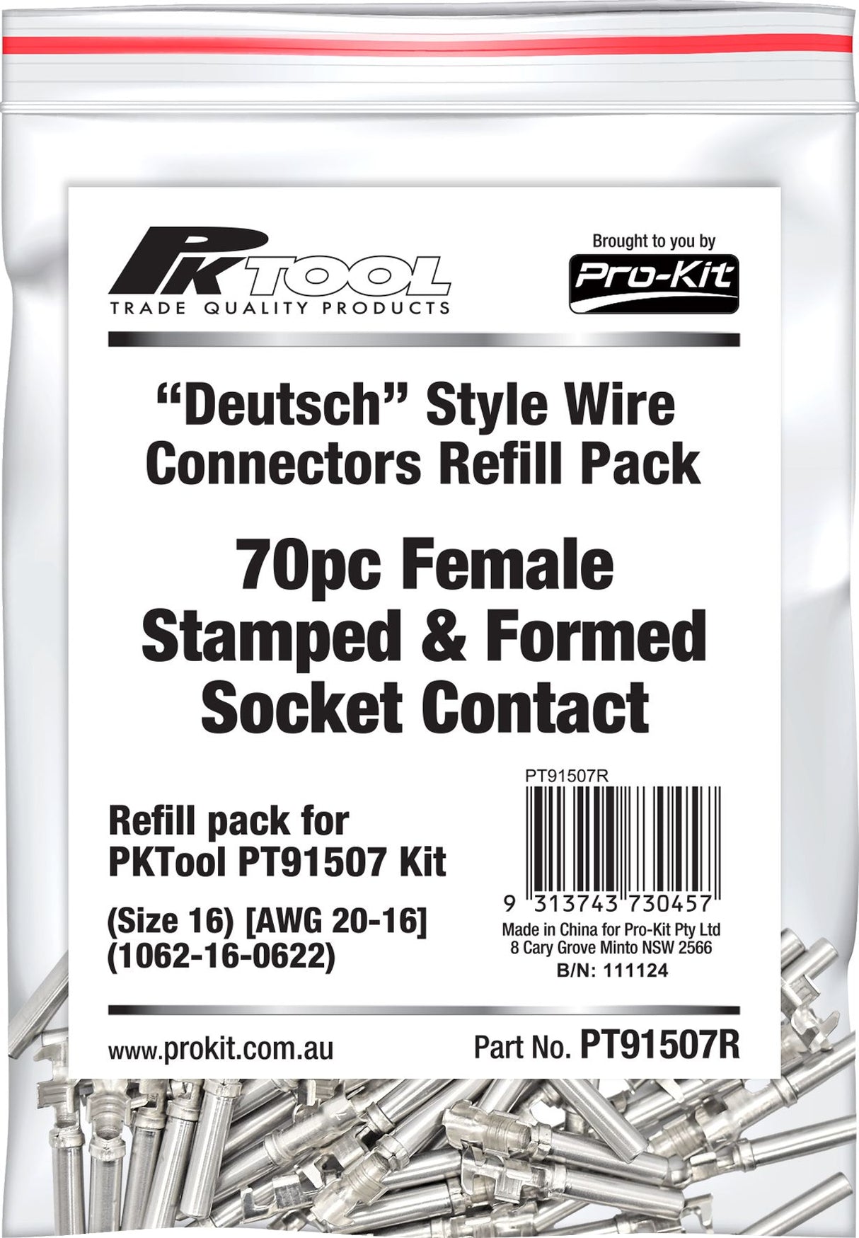 70 Piece Female Stamped & Formed Socket Contact Size 16 Deutsch Style Refill Kit - PKTool (Copy) | Universal Auto Spares