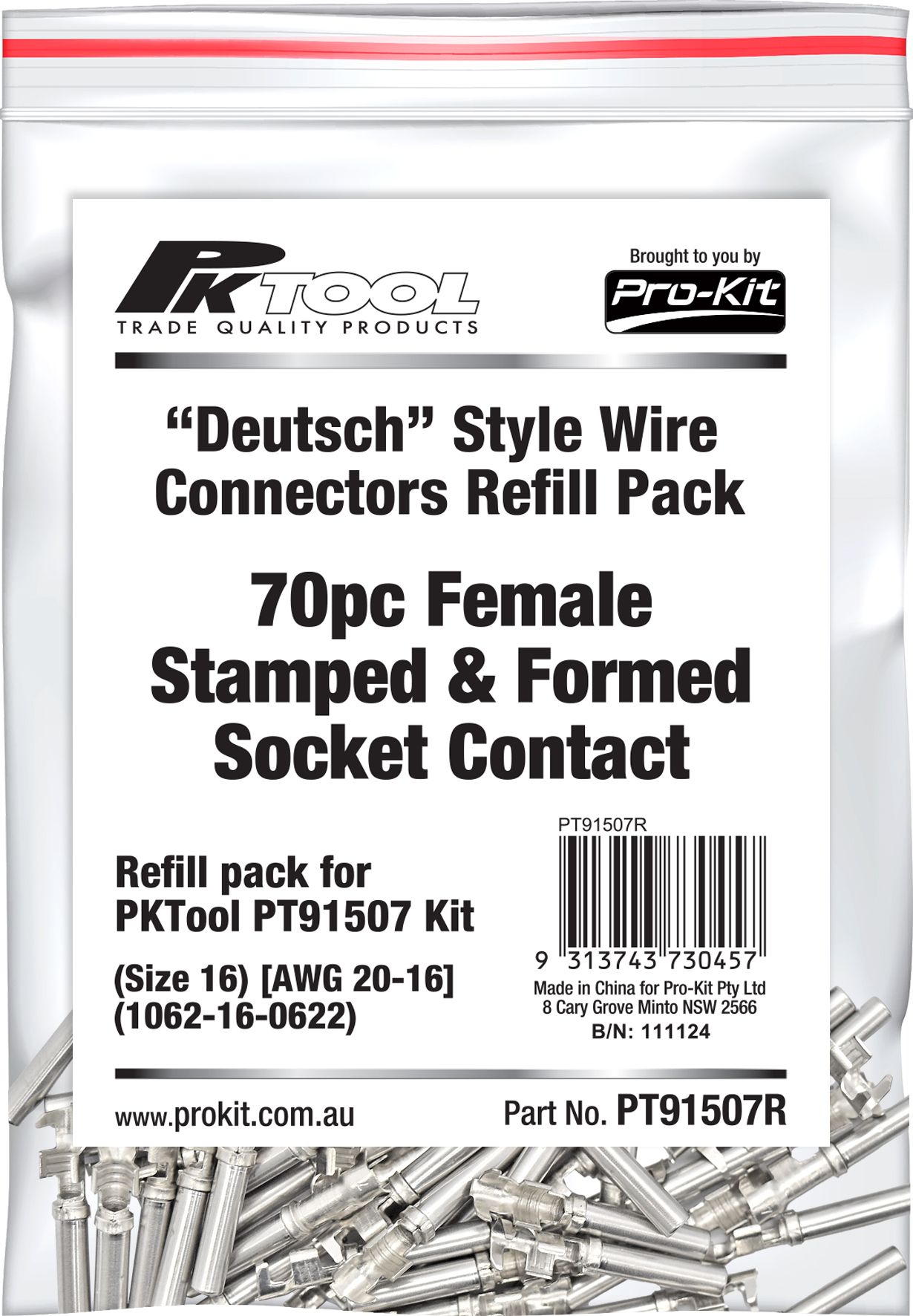 70 Piece Female Stamped & Formed Socket Contact Size 16 Deutsch Style Refill Kit - PKTool (Copy) | Universal Auto Spares