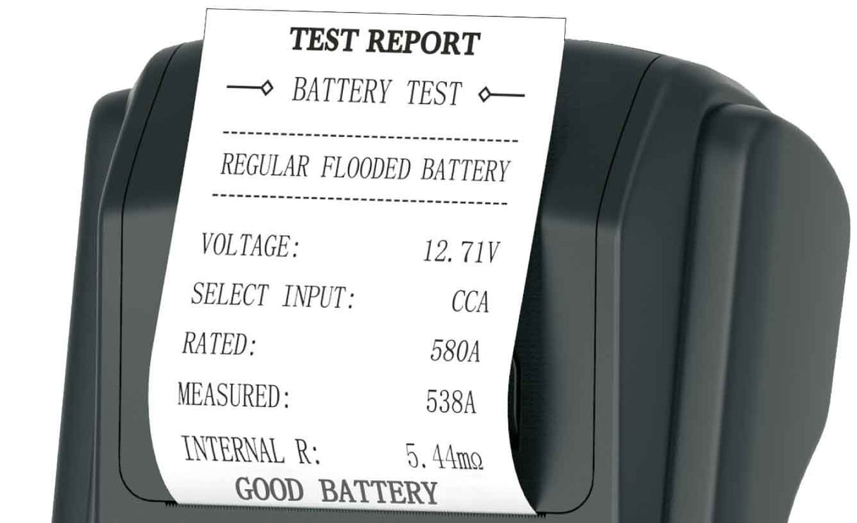 12V/24V Electronic Battery Tester & Analyzer with Built-In Thermal Printer - Charge