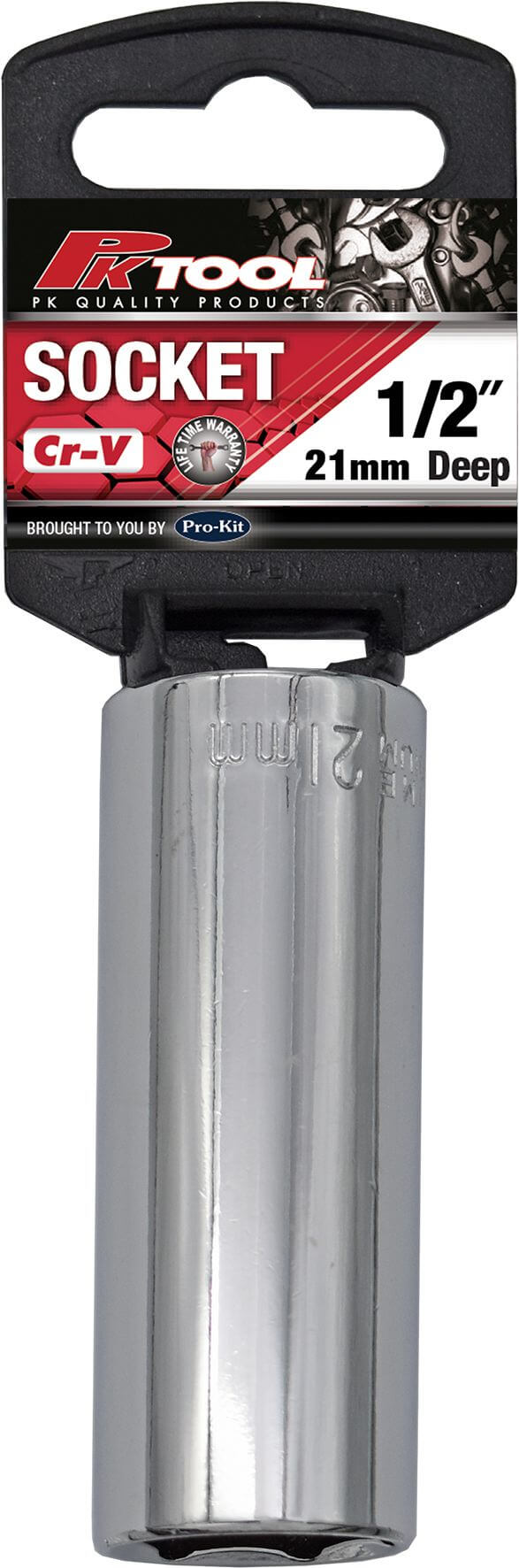 1/2" DR 21mm Deep Socket 6PT CR-V - PKTool