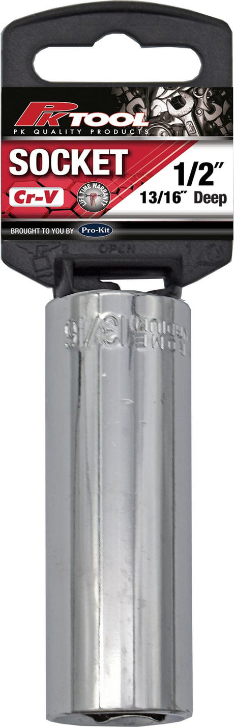 1/2" DR 13/16" Deep Socket 6PT CR-V - PKTool