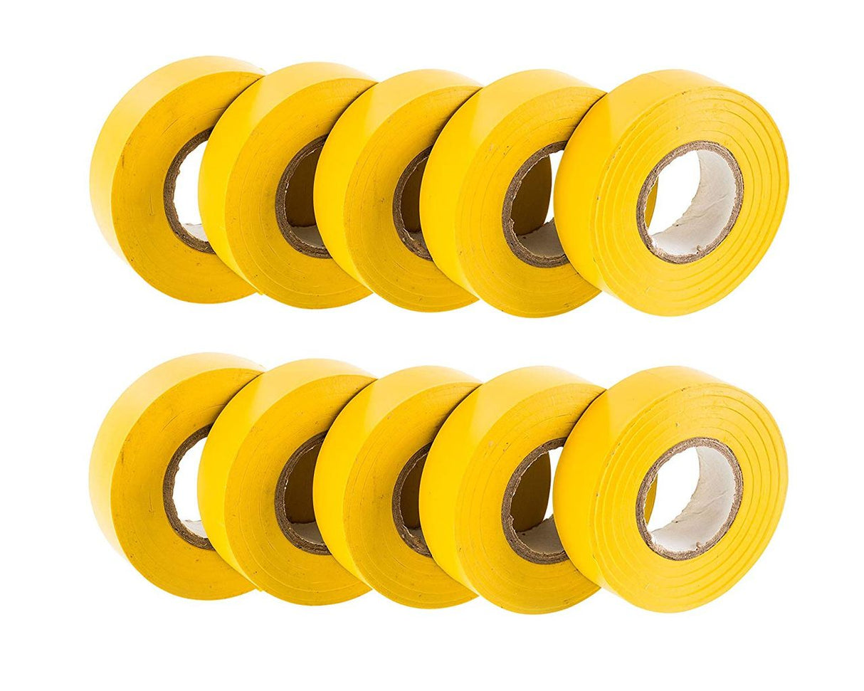 PVC Electrical Tape 18mm x 20m Yellow 10 Rolls - NITTO