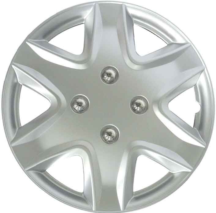 4 Piece Silver Wheel Cover Set 13″, 14″, 15″ - PC Procovers | Universal Auto Spares