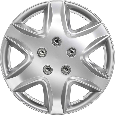4 Piece Silver Wheel Cover Set 13″, 14″, 15″ - PC Procovers 15″