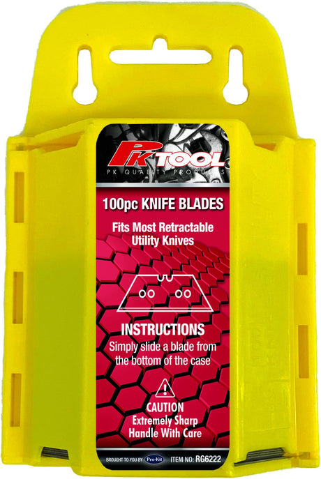 100 Pieces Stanley Type Knife Blades With Dispenser - PKTool | Universal Auto Spares