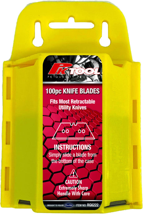 100 Pieces Stanley Type Knife Blades With Dispenser - PKTool