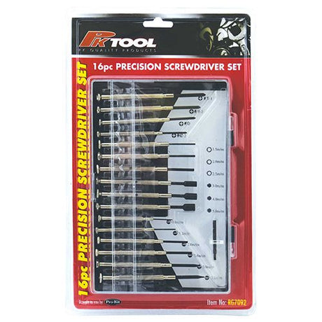 16 Pieces Phillips, Blade, Hex Precision Screwdriver & Mini Socket Set - PKTool