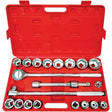 21 Pieces 3/4” Drive CR-V Jumbo Metric Socket Set - PKTool