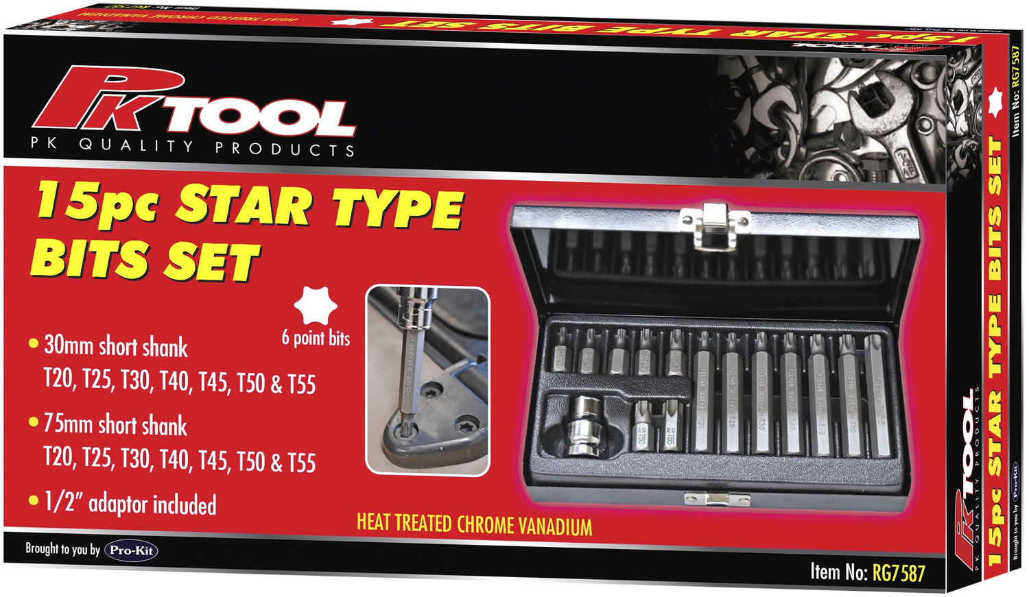 15 Pieces 10mm Hex Star Bits Set - PKTool