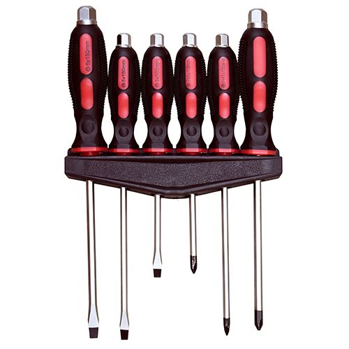 6 Pieces Heavy Duty Tang Through Screwdriver Set With Hex Head - PKTool