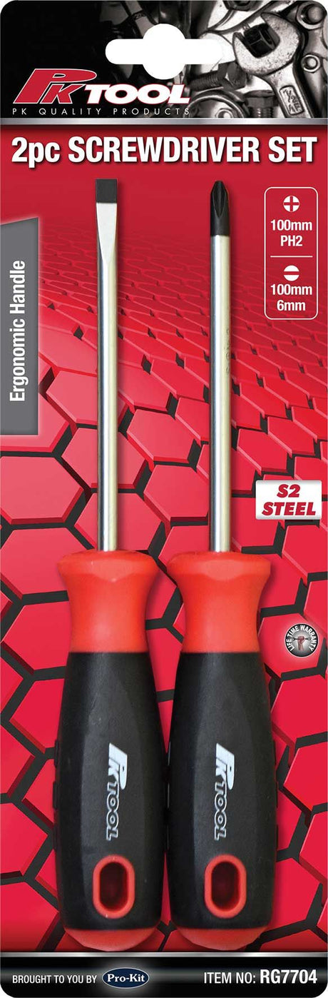 2 Piece 100mm Screwdriver Set - PKTool
