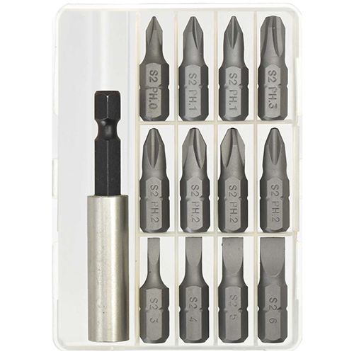 13 Piece 1/4” Hex Screwdriver Bits Set With Drill Adaptor - PKTool