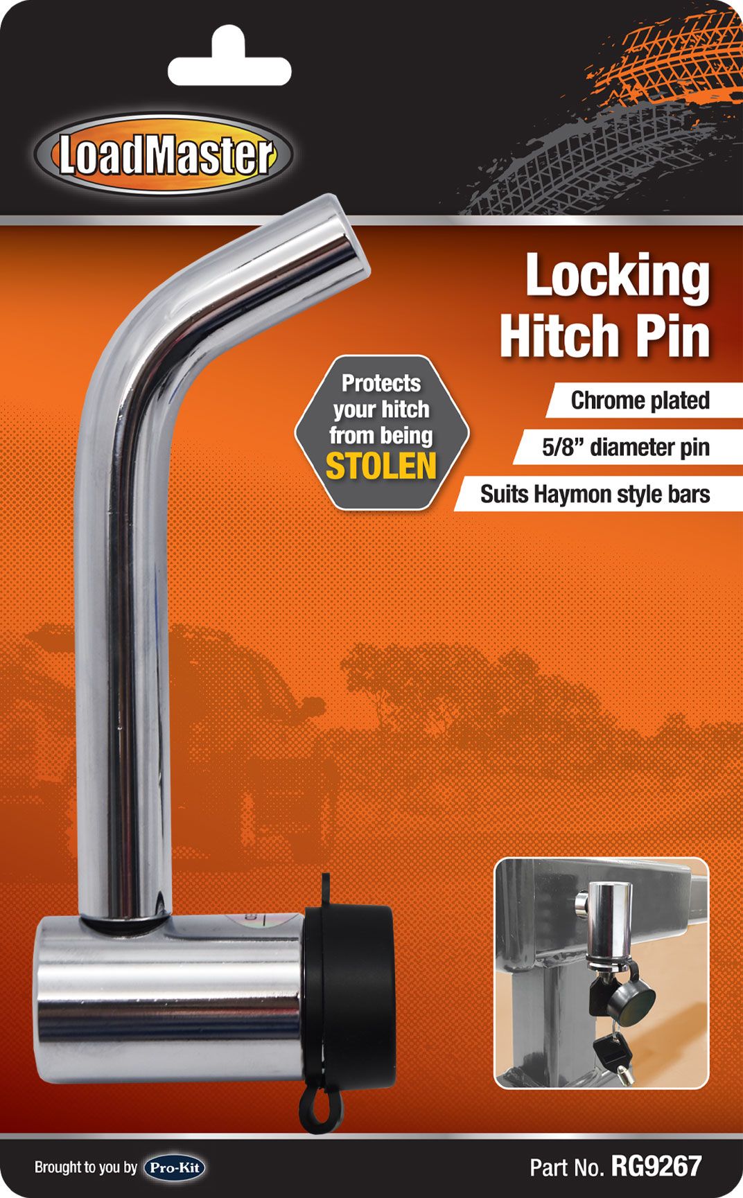 Towbar Locking Hitch Pin, Keyhole Cover Complete With 2 Key - LoadMaster | Universal Auto Spares