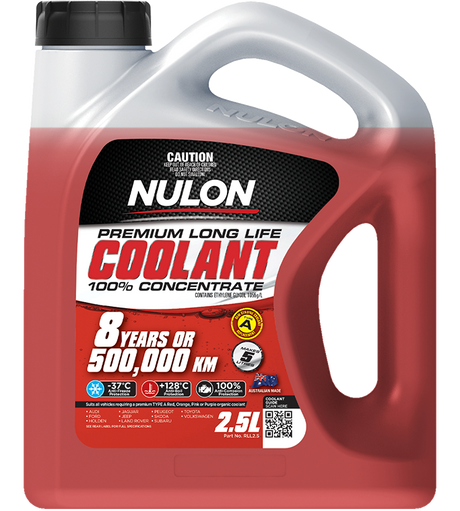 Red Premium Long Life Coolant 100% Concentrate - Nulon 2.5L