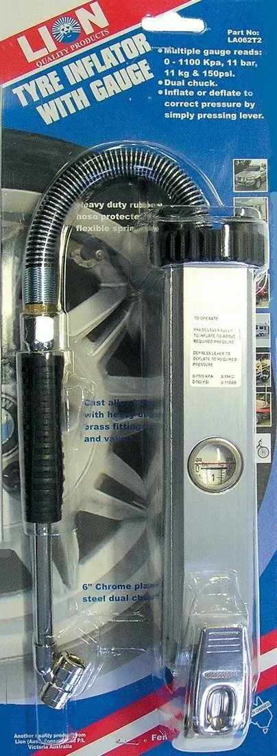 Garage Style Tyre Inflator With Pressure Gauge - Lion