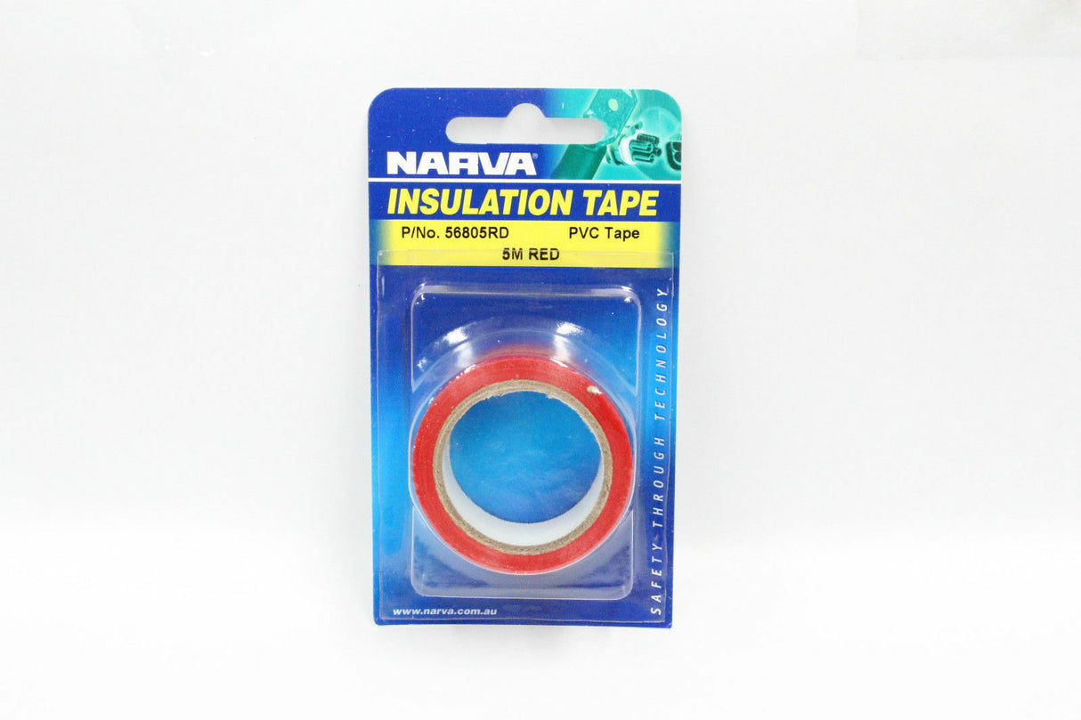 Pvc Insulation Tape - Red, Matt Finish 19mm Wide X 5m Roll - Narva