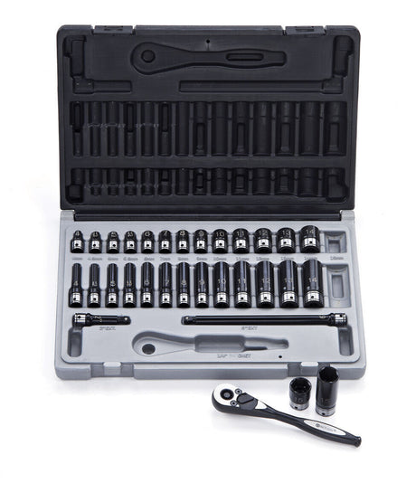 31 Piece 1/4" DR 6-Point Metric Standard & Deep Socket Set - Dual Action