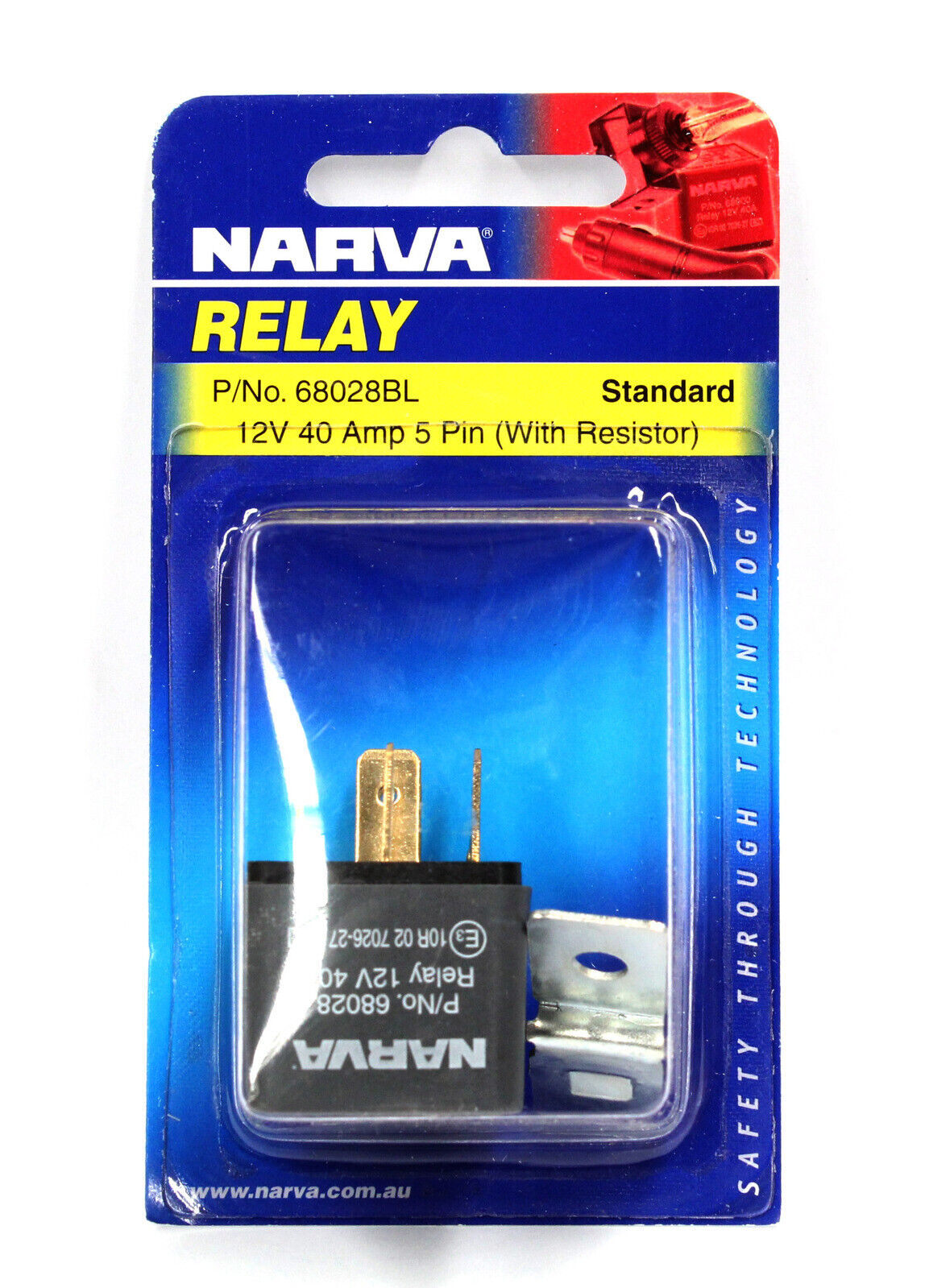 12V 40A Normally Open 5 Pin Relay With Resistor - Narva