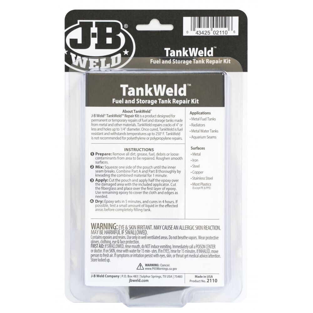Tank Weld Fuel And Metal Tank Repair Kit - J-B Weld