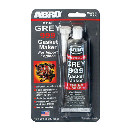 Grey 999 RTV Silicone Instant Gasket Maker Sealant Adhesive Sensor Safe - ABRO | Universal Auto Spares