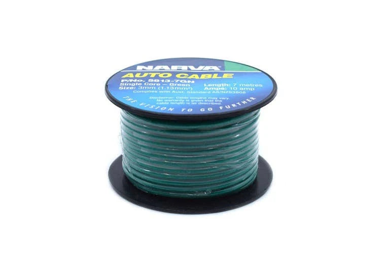 10A 3mm Green Single Core Cable (7m) - Narva