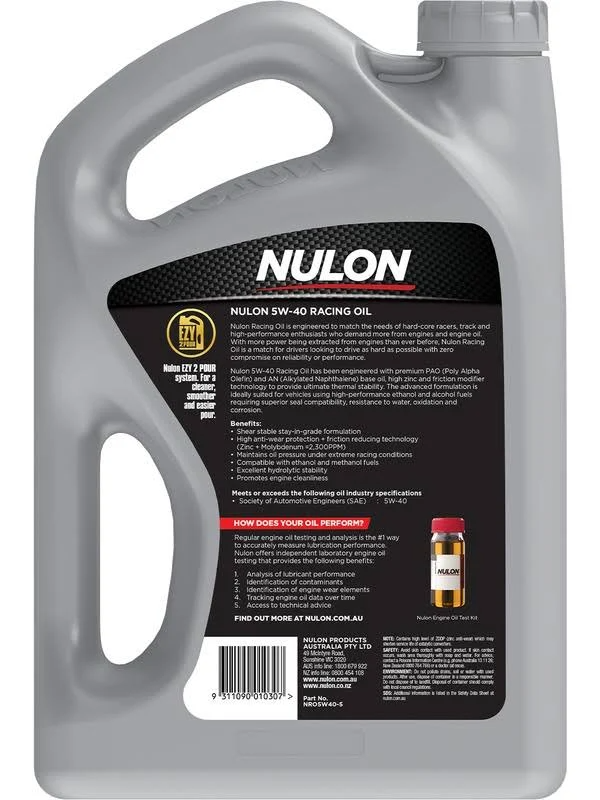 Full Synthetic 5W-40 Racing Engine Oil - Nulon