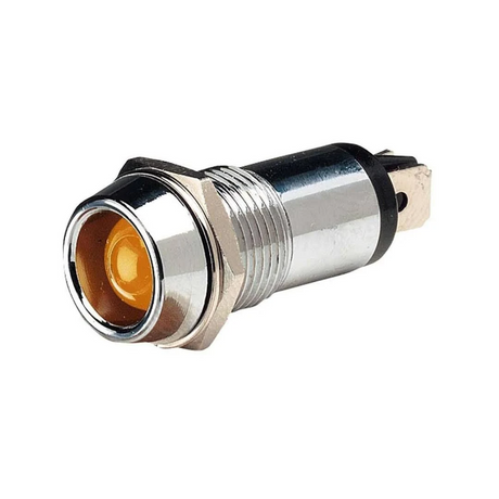 12 Volt Chrome Pilot Lamp with Amber LED - Narva