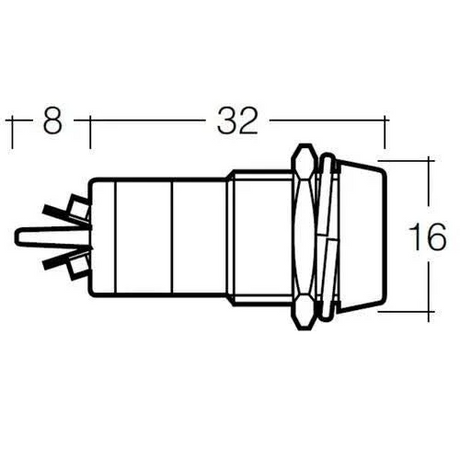 12 Volt Chrome Pilot Lamp with Amber LED - Narva
