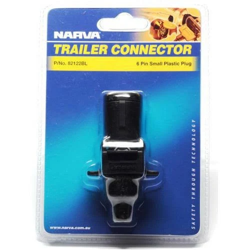 Trailer Plug 6 Pin Small Round Plastic (On Trailer End) - NARVA