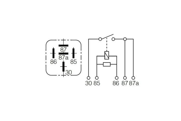 12V 40A Normally Open 5 Pin Relay With Resistor - Narva
