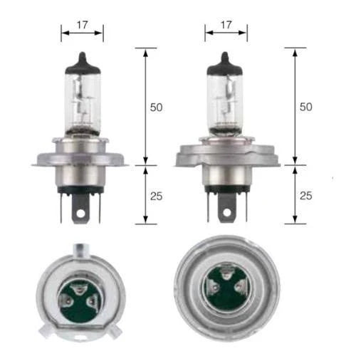 24V H4 75/70W P43T Halogen Headlight Globes - Narva