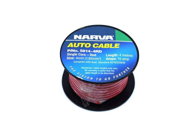 Cable Single Core 4mm 15A 4M Red - Narva